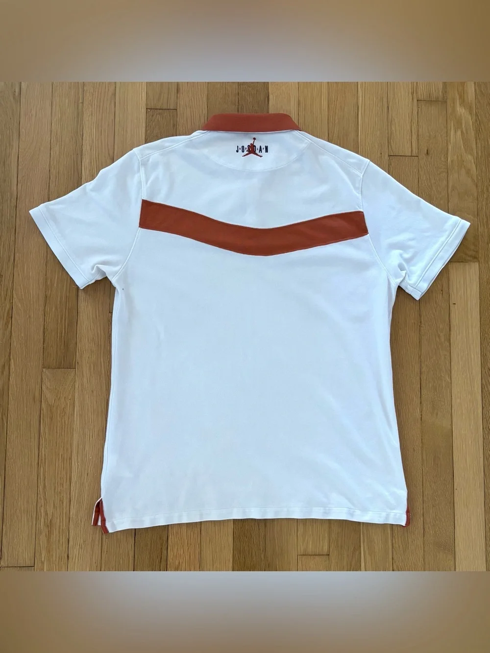 Jordan Eastside Golf Pique Polo Shirt Mens L White Clay Orange Jumpman Club Nike